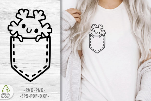 Cute Christmas Pocket T Shirt Svg Design