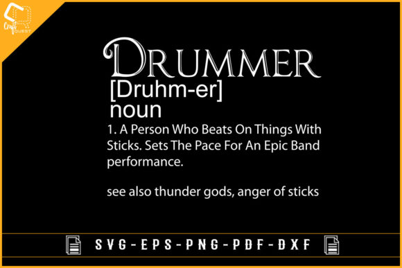Drummer Definition T-shirt Design: Graphics for Crafts