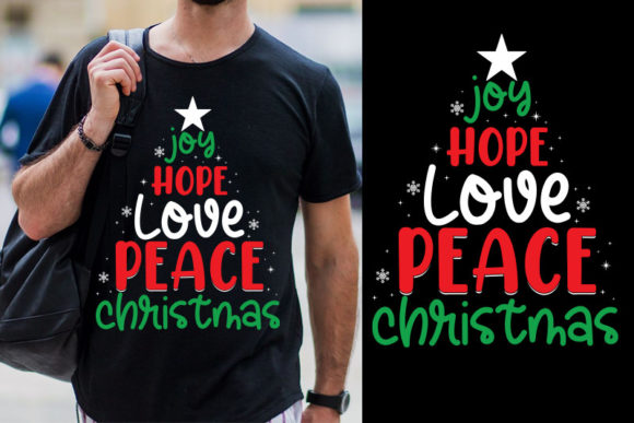 Joy Hope Love Peace Christmas Tshirt: Graphics for Crafts & Content