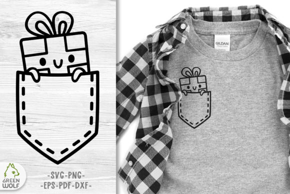 Kids Christmas T Shirt Pocket Svg File