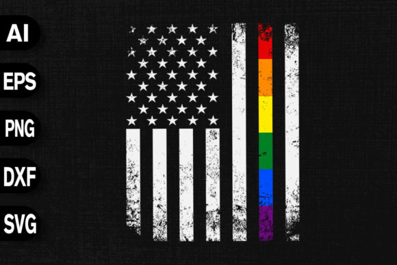 LGBTQ Gay Pride American Flag Graphics