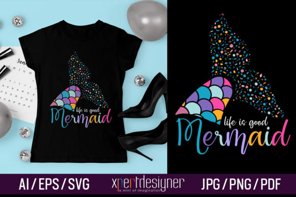 Mermaid T-Shirt Vector Artwork Vol-04: Graphics for Crafts and Content