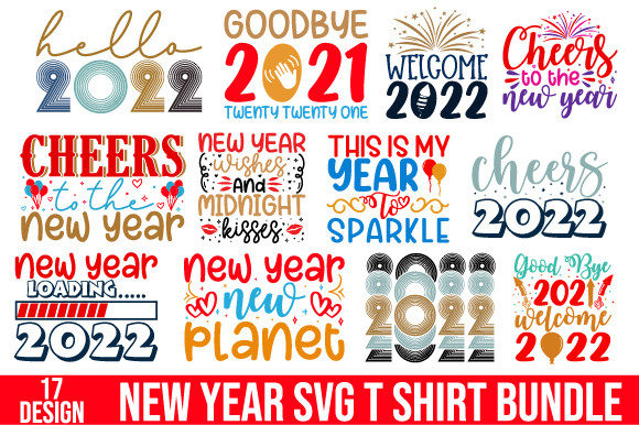New Year SVG T-shirt Design Bundle