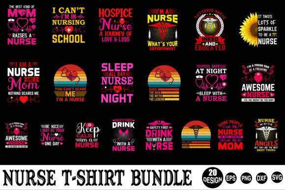 Nurse T-shirt Bundle Graphics & Crafts