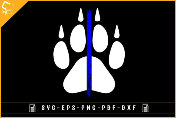 Thin Blue Line K9 Dog Paw T-shirt Design: Graphics and Crafts for Digital Sellers