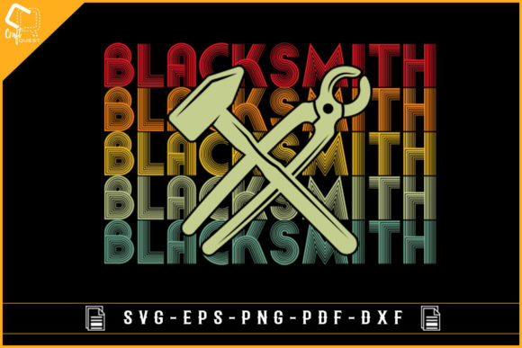 Vintage Retro Blacksmith T-shirt Design: Graphics & Crafts